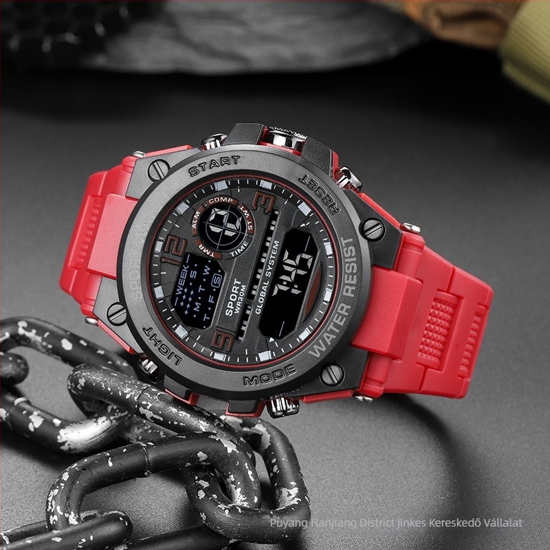 Elektronikus karóra ébresztővel, számjegy kijelzővel, 45 mm-es tárcsával, vízálló 10 m, elektronikus működés