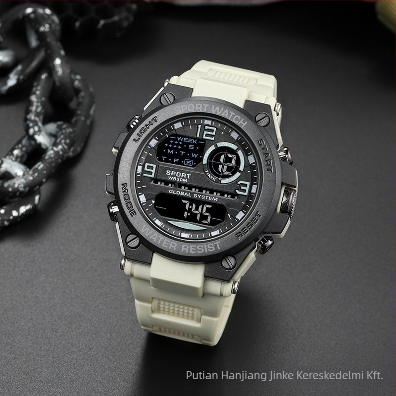 Elektronikus karóra ébresztővel, számjegy kijelzővel, 45 mm-es tárcsával, vízálló 10 m, elektronikus működés