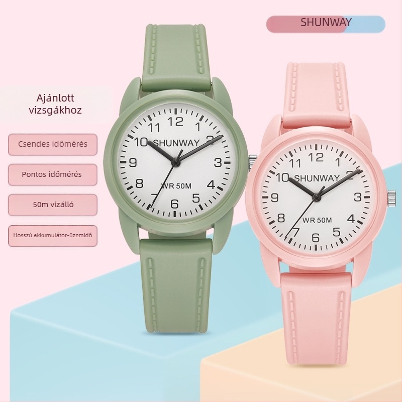 Shengwei S-582 Diákoknak szánt kvarc óra, csendes működésű, 50 m vízálló, 33 mm-es számlap, műanyag tokkal
