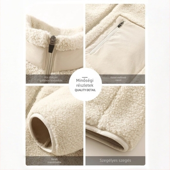 Férfi téli kapucnis kabát gyapjúkülsővel és nyúlszőr bélésével, fiatalos stílus