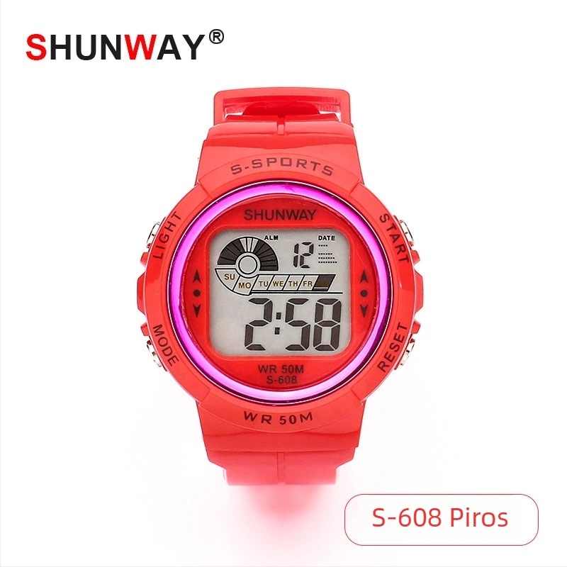 Shengwei Új gyerekeknek szóló fényes elektronikus óra, kültéri vízálló sportóra, multifunkcionális Ins-stílusban