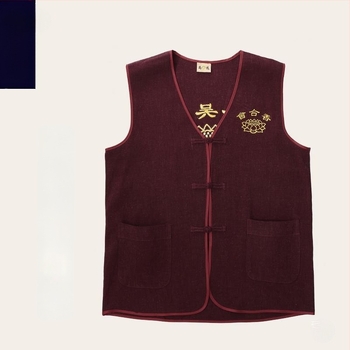 Templomi önkéntes mellény csíkos corduroy anyagból, lazán szabott, fő anyag: len, őszi viselet