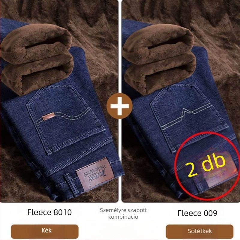 Férfi Chenille farmer nyúl szőrszálas anyagból, magas derekú, egyenes szabás, cipzáras