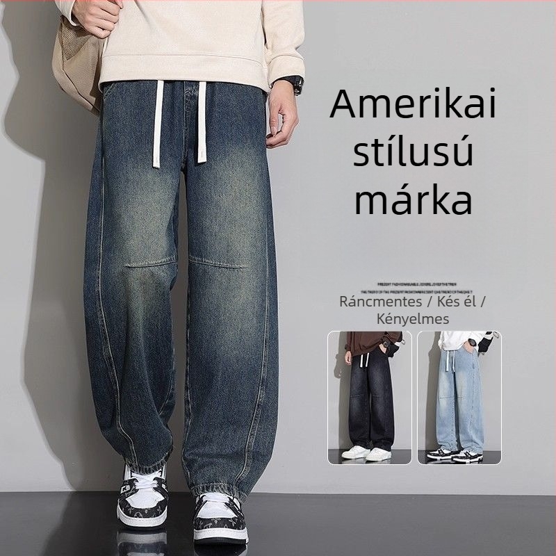 Farmernadrág egyenes szabású, chenille anyagból, középmagas derekú, téli szezonra