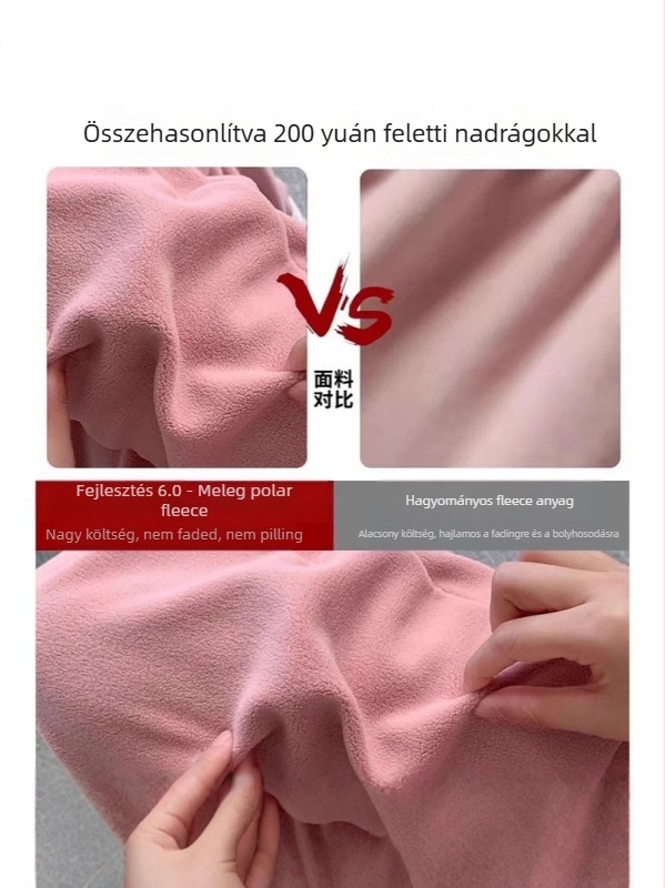 Téli kismama nadrág hasi támasz, vast polár fleece, poliészter 90-95%, nagy rugalmasság, laza szabás