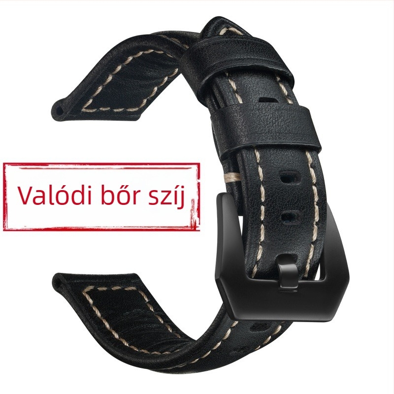 Első réteg borjúbőrből készült óraszíj, kézzel készített, kényelmes és puha, kompatibil Versa 2 és Xiaomi 8/9 eszközökkel