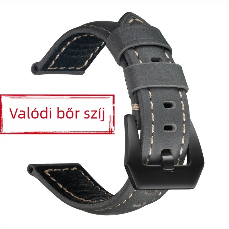 Első réteg borjúbőrből készült óraszíj, kézzel készített, kényelmes és puha, kompatibil Versa 2 és Xiaomi 8/9 eszközökkel