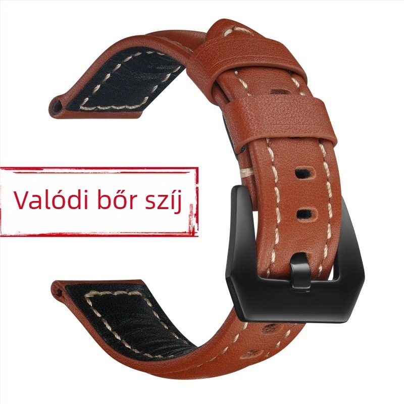 Első réteg borjúbőrből készült óraszíj, kézzel készített, kényelmes és puha, kompatibil Versa 2 és Xiaomi 8/9 eszközökkel