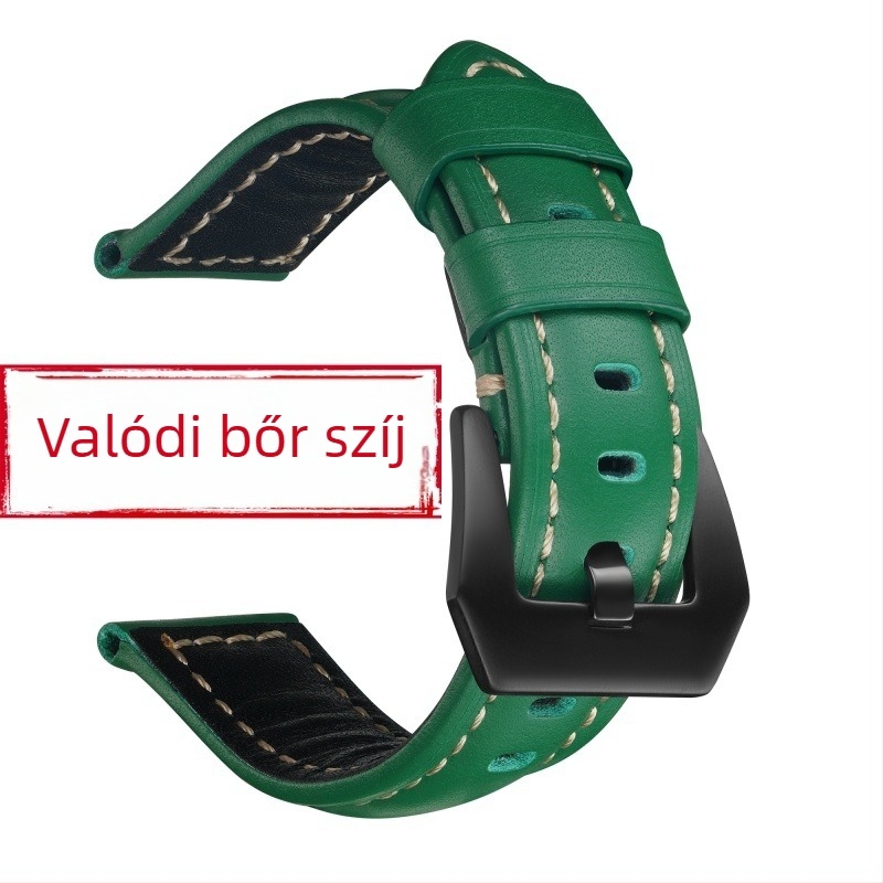 Első réteg borjúbőrből készült óraszíj, kézzel készített, kényelmes és puha, kompatibil Versa 2 és Xiaomi 8/9 eszközökkel