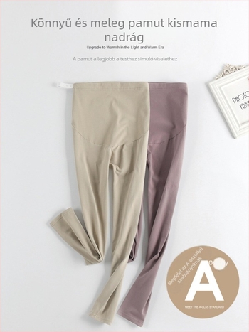 Anyasági pamut leggings, állítható, plusz méret, téli pizsama nadrág