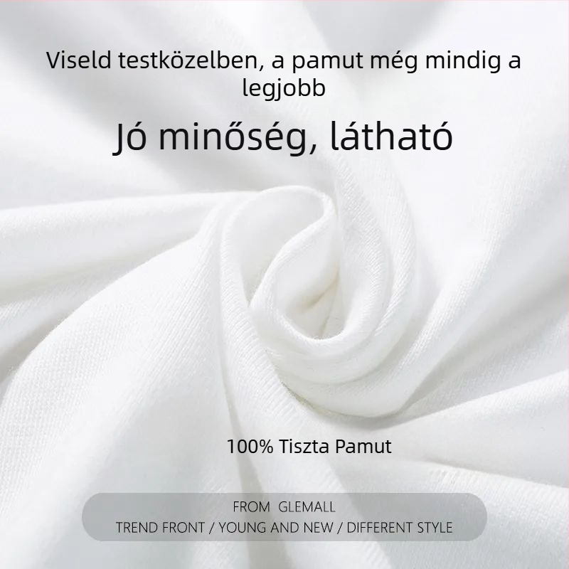 Súlyos 100% pamut rövid ujjú póló, egyszínű, klasszikus és sokoldalú, kerek nyakú, laza szabás, férfi nagy méret, nyár
