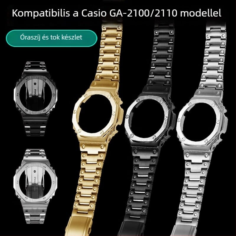 Rozsdamentes acél tok kiegészítők Casio GA-2100/2110 óraszíj módosításához