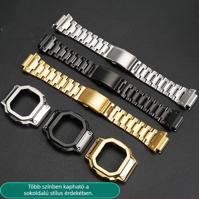 Hendry Casio DW-H5600 sorozat, kisméretű négyzet alakú tok és módosított rozsdamentes acél szíj