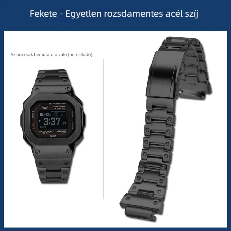 Hendry Casio DW-H5600 sorozat, kisméretű négyzet alakú tok és módosított rozsdamentes acél szíj