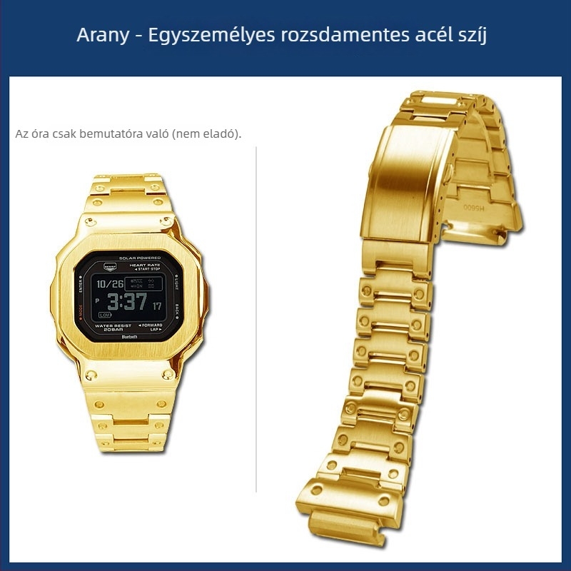 Hendry Casio DW-H5600 sorozat, kisméretű négyzet alakú tok és módosított rozsdamentes acél szíj