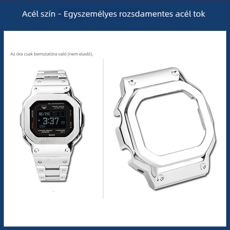 Hendry Casio DW-H5600 sorozat, kisméretű négyzet alakú tok és módosított rozsdamentes acél szíj
