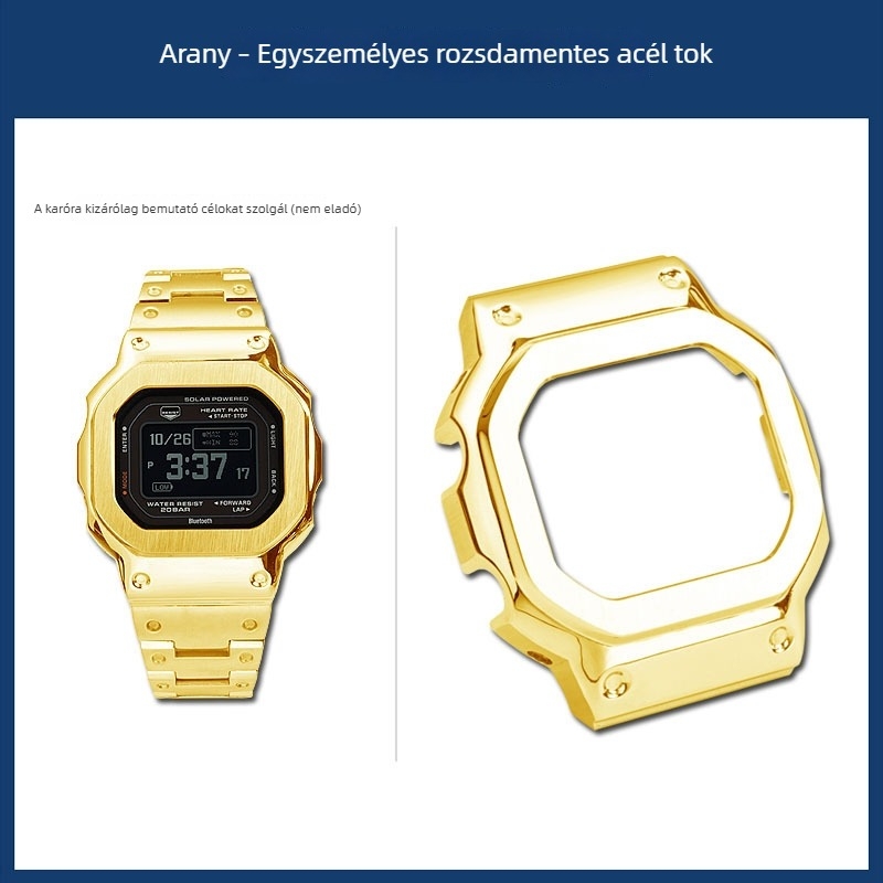 Hendry Casio DW-H5600 sorozat, kisméretű négyzet alakú tok és módosított rozsdamentes acél szíj