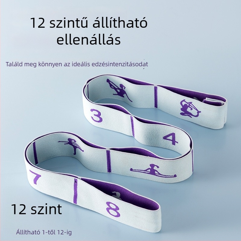 Jóga elasztikus szalag vállnyitáshoz, nyújtó szalag tánc gyakorlásához, magas rugalmasság, ellenállási szintek 8/10/12