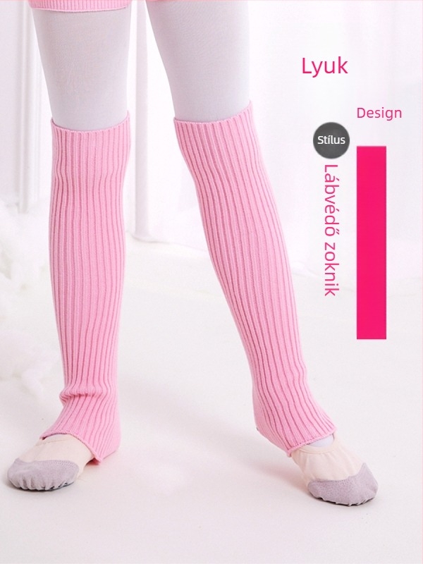 Gyerekeknek szóló balett lábszárzokni – légáteresztő, nedvesség-elvezető, fő anyag 60% akril, hosszú cső, 3–8 éves lányoknak