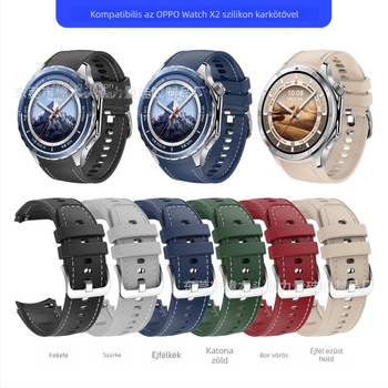 OPPO Watch X2 Szilikon szíj OPPO Watch X-hez – Szilikon pánt, tűcsat, testreszabható interfész méret