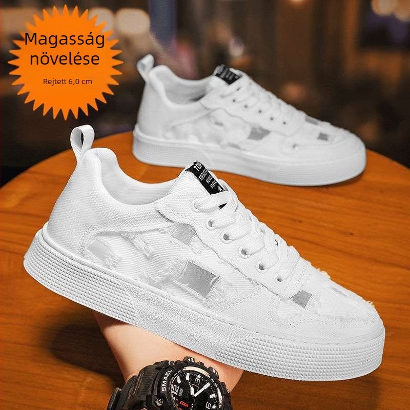 Középmagas mesh mindennapi sneakers koponya mintával, belső mikroszálas bőr talpbetét, gumitalp