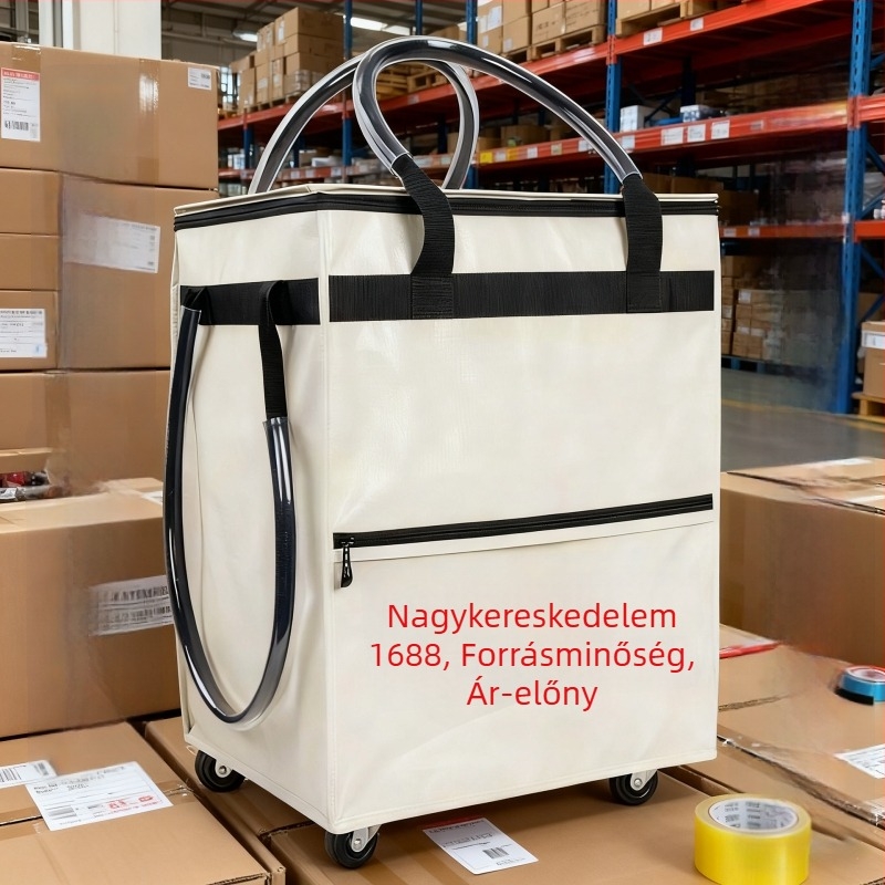 Haoken összecsukható kerekes bevásárlótáska, nagy kapacitású, többfunkciós, hordozható tárolás