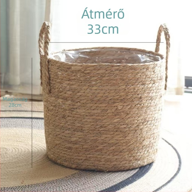 Bulrushból készült virágtartó kosár, modern növénykosár, félig kézi és félig mechanikus szövés, dekorációs célra
