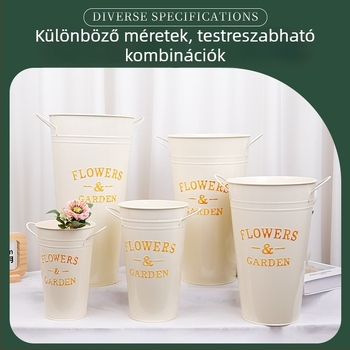 Vasból készült virágcserép, Vas művészeti dizájn, Modern minimalist stílus, Asztali vagy padlóra történő kiállításhoz, Iroda és otthoni dekoráció