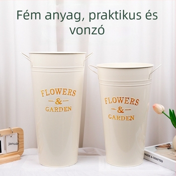 Vasból készült virágcserép, Vas művészeti dizájn, Modern minimalist stílus, Asztali vagy padlóra történő kiállításhoz, Iroda és otthoni dekoráció