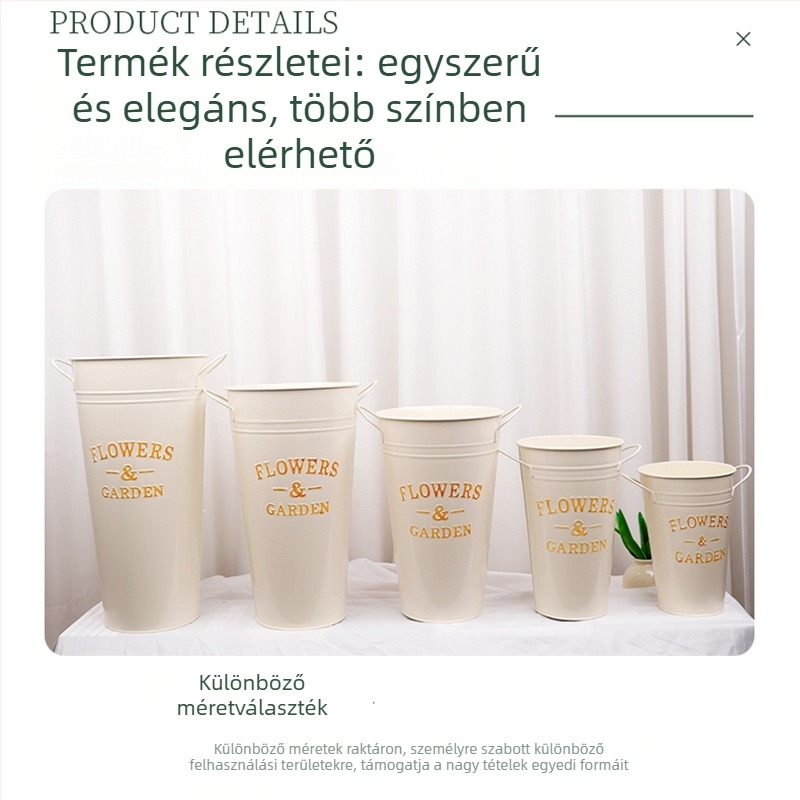Vasból készült virágcserép, Vas művészeti dizájn, Modern minimalist stílus, Asztali vagy padlóra történő kiállításhoz, Iroda és otthoni dekoráció