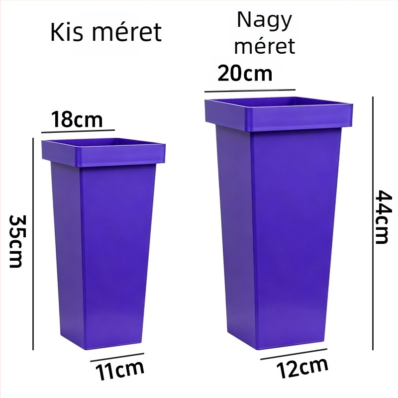 Műanyag virágtartó vödör csokrokhoz, négyszögletes, nagy méretű, otthoni vagy virágüzleti kirakat számára