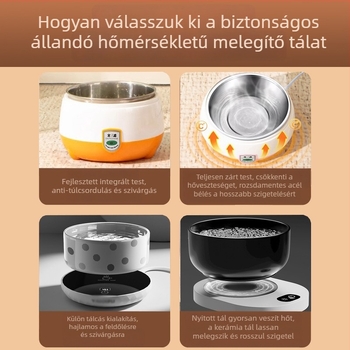 Macska vízadagoló - rozsdamentes acél, nem automata etetés, háziállat etetőtál