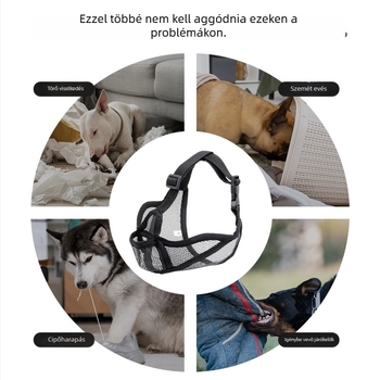 Belu Szájkosár Kutyáknak, Poliészter, Légáteresztő, Harapás Elleni és Ugatás Elleni