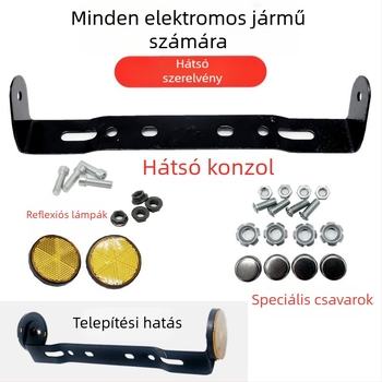 Hátsó rendszámtábla tartó elektromos járművekhez fényvisszaverő kerettel — 101-es modell, kompatibilis más modellekkel, eredeti gyár