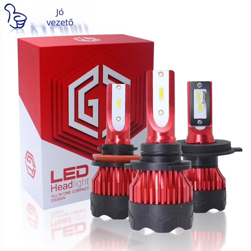 K5 LED első lámpa, H7/H11 kompatibilis, 12V, 60W, 10000 lm, univerzális LED autóvilágítás