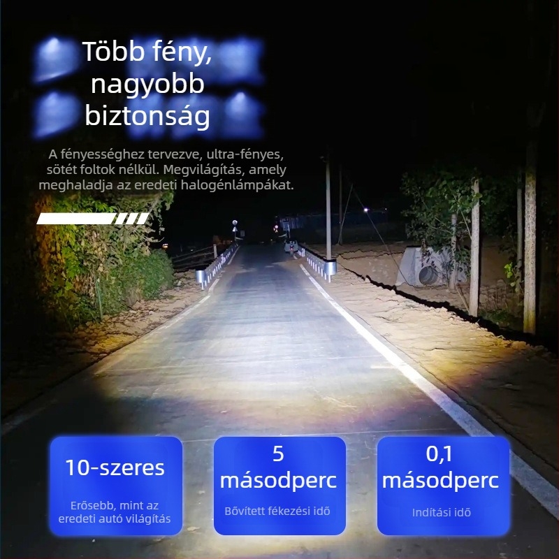 H4 LED motorkerékpár fényszóró fish-eye lencsével, alumínium ház, 12V, 30W