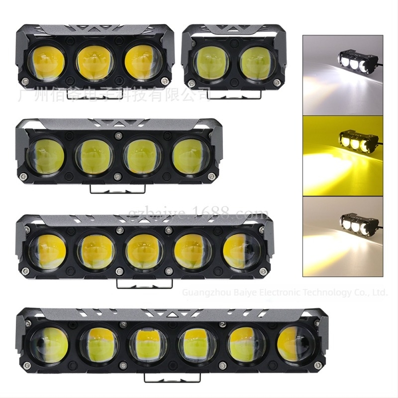 Motorkerékpár reflektor, fókuszált lencse, 30W, 9-80V, 3000 lm, IP67, repülőgép-alumínium váz