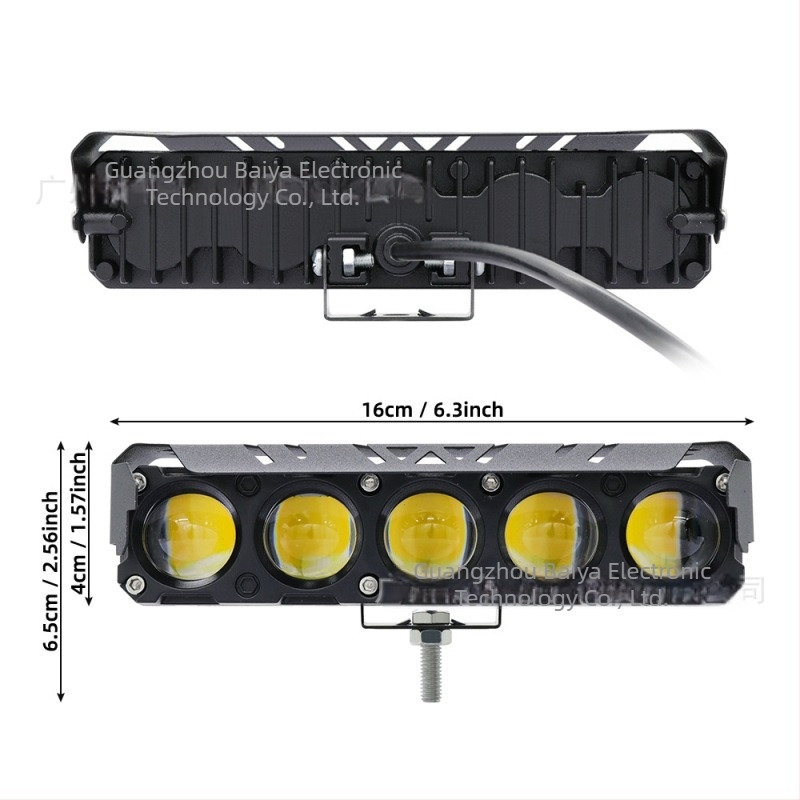 Motorkerékpár reflektor, fókuszált lencse, 30W, 9-80V, 3000 lm, IP67, repülőgép-alumínium váz
