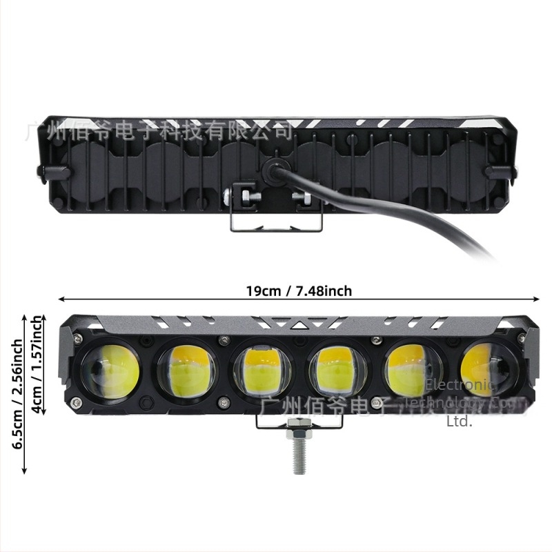 Motorkerékpár reflektor, fókuszált lencse, 30W, 9-80V, 3000 lm, IP67, repülőgép-alumínium váz
