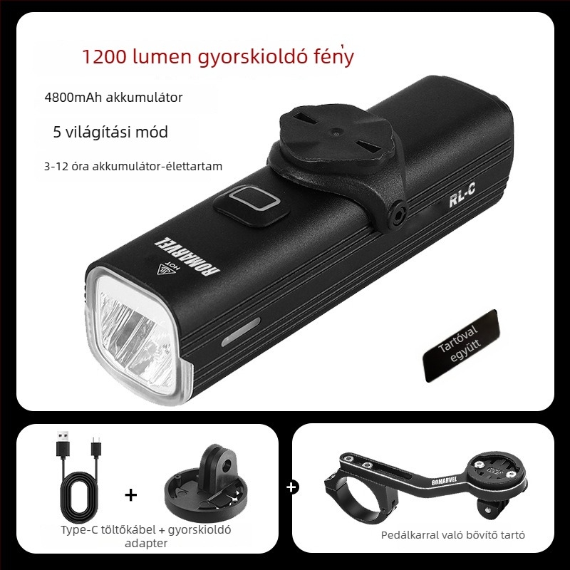 ROMARVEL RL-C Első Kerékpár Lámpa – Magas Fényerő MTB és Országúti Kerékpárokhoz