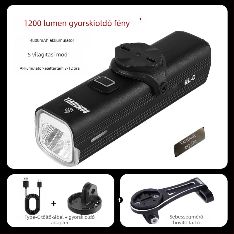 ROMARVEL RL-C Első Kerékpár Lámpa – Magas Fényerő MTB és Országúti Kerékpárokhoz