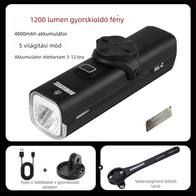 ROMARVEL RL-C Első Kerékpár Lámpa – Magas Fényerő MTB és Országúti Kerékpárokhoz