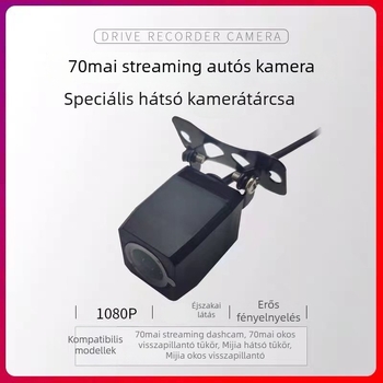 Autóba szerelt dash cam streaming hátsó objektívvel, 1080P, AHD, 170° látószög, modell HF-AHD-5050J, 5V tápegység