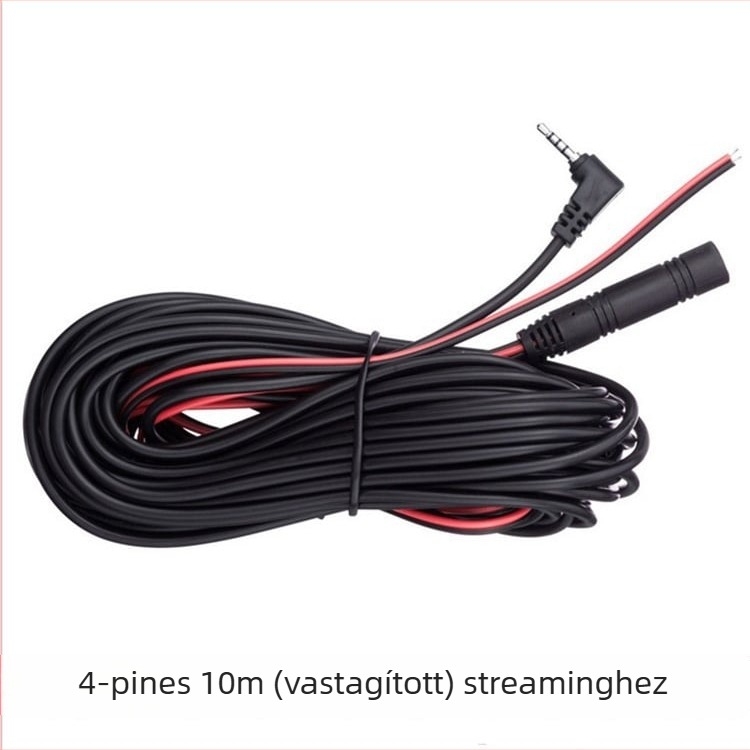 Autóba szerelt dash cam streaming hátsó objektívvel, 1080P, AHD, 170° látószög, modell HF-AHD-5050J, 5V tápegység