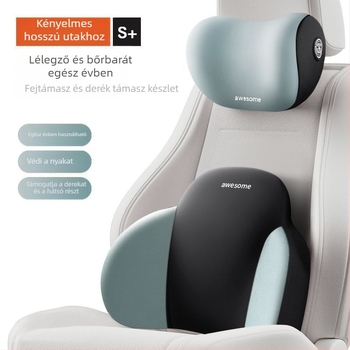 Autós fejtámasz és ágyéki támasz memóriahabos párnával, állítható nyak- és háttámasz, minden évszakhoz