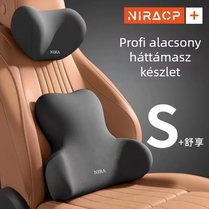 Autóderék támasz a vezető üléshez, memóriahabos párna, külső anyag pamut, univerzális illeszkedés, minden évszakban használható