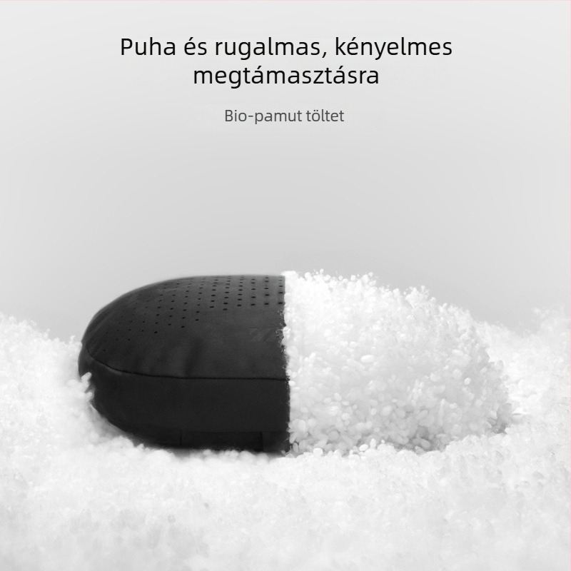 Autós nyak- és fejpárna perforált lélegző anyaggal és szintetikus rosttöltettel, univerzális kompatibilitás