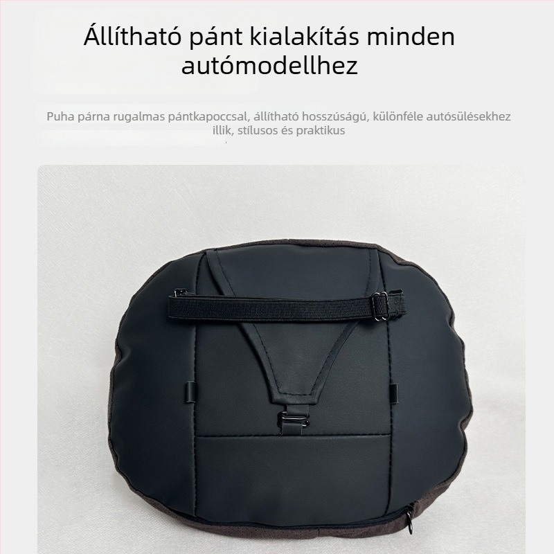 Autós nyak- és fejpárna perforált lélegző anyaggal és szintetikus rosttöltettel, univerzális kompatibilitás