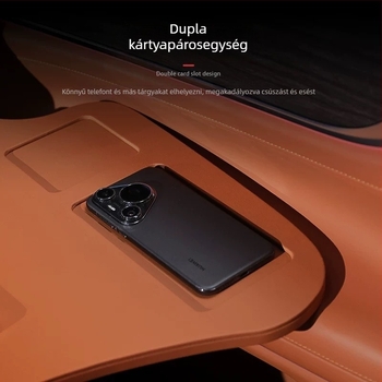 Összecsukható autós asztal elülső és hátsó ülésekhez — többfunkciós irodai és étkezési használatra; anyag: fa és mások; falra szerelhető; univerzális kompatibilitás