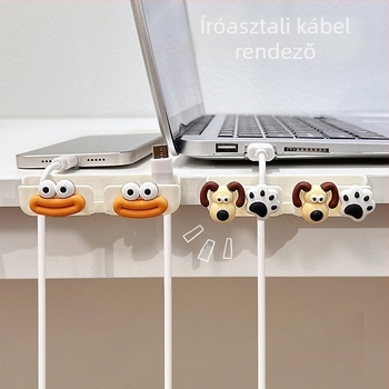 Kábelrendező asztalhoz és éjjeliszekrényhez, adatkábelek és töltőkábelek tárolása, ABS anyag